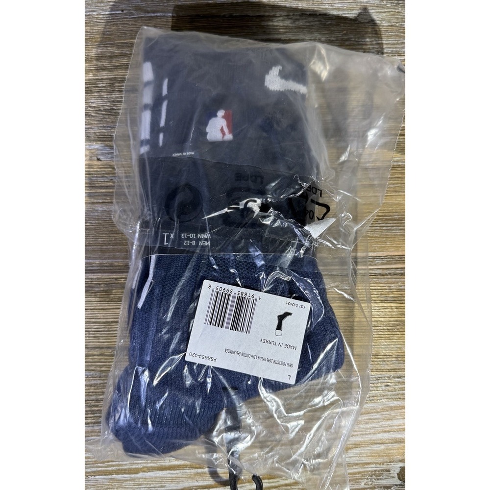 Nike NBA Elite Crew Basketball Socks Navy Blue PSK654-420 Men's L 8-12 NWT